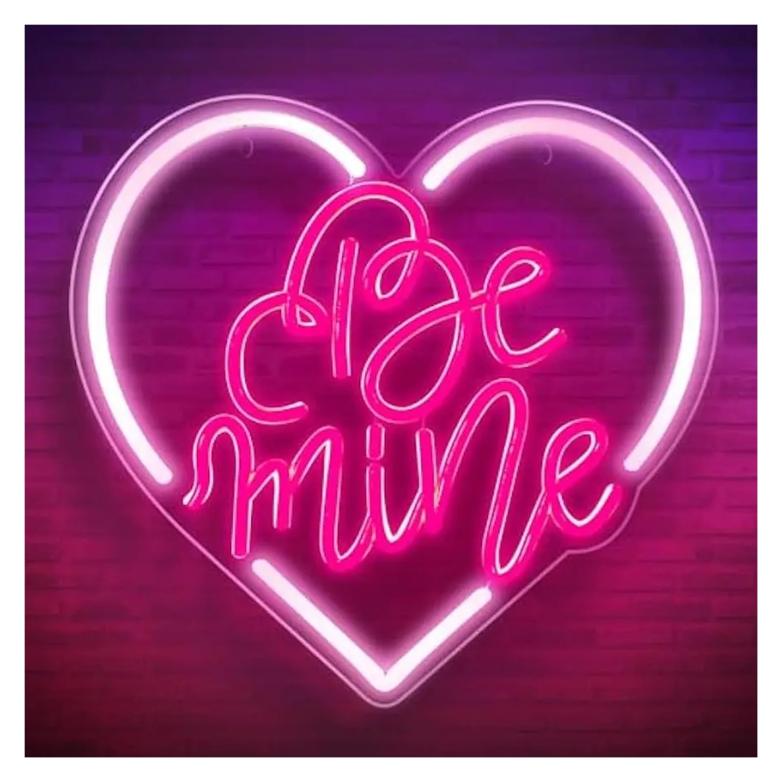 Wiszące neony artystyczne Ramka W Kształcie Serca Be Mine Neon LED USB Możliwość Przyciemniania Światła Do Pokoju Gier Sypialnia Bar Salon Party Dekoracje Ścienne 12.6x12.6in