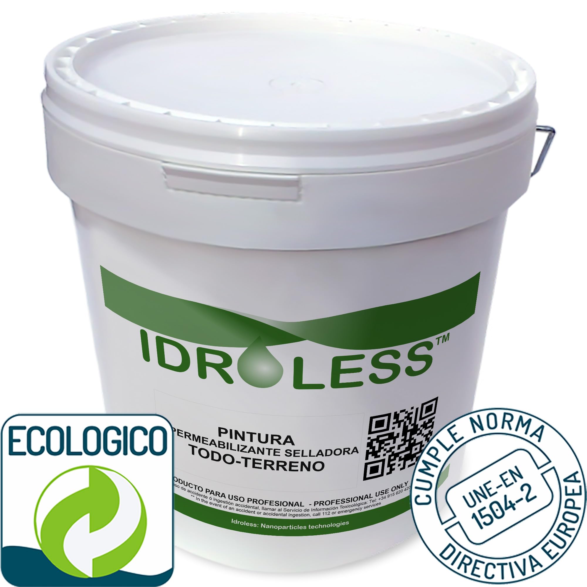 Pintura Impermeabilizante Todoterreno Multisuperficie 5kg Blanco | Incluso sobre superficies húmedas. Sella fisuras evitando filtraciones y goteras. Elástica y resistente a la intemperie.
