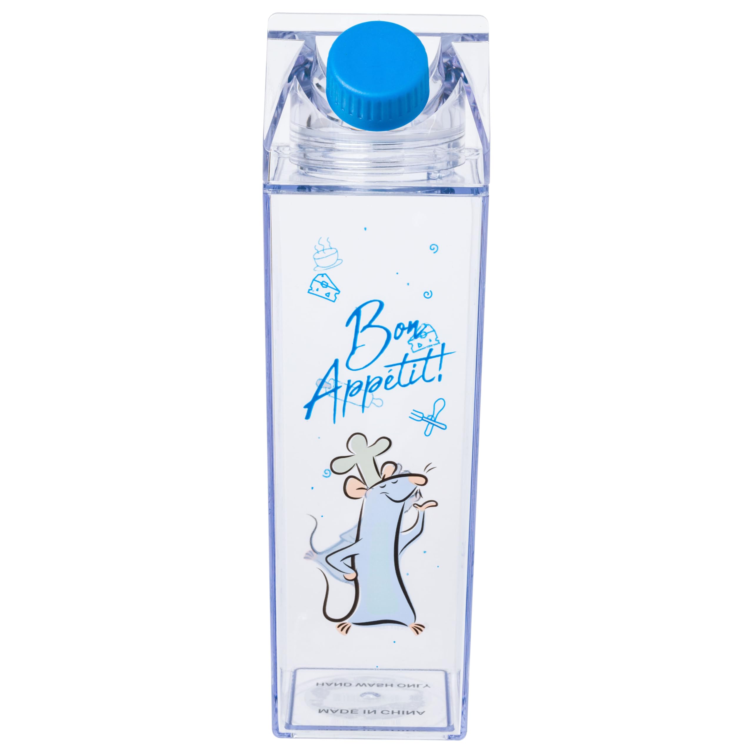Silver Buffalo Ratatouille Bon Appetit Featuring Remy Plastic Milk Carton Pitcher Bottle, 16.2 Ounces