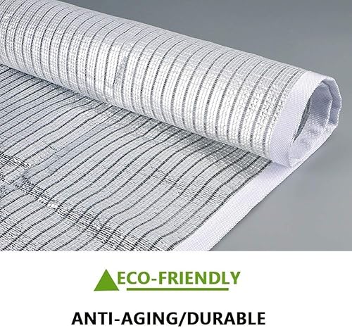 Miniatura 5 de 70% Tela de tela para jardín, papel de aluminio, malla reflectante plateada, refugio solar para jardín, toldos, toldos, lona, pantalla de valla de