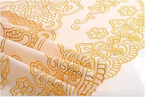 Miniatura 7 de TRENIS Nappe Mantel de mesa a prueba de aceite, mantel de comedor con estampado de bronce, mantel individual superpuesto (color plateado, ángulo