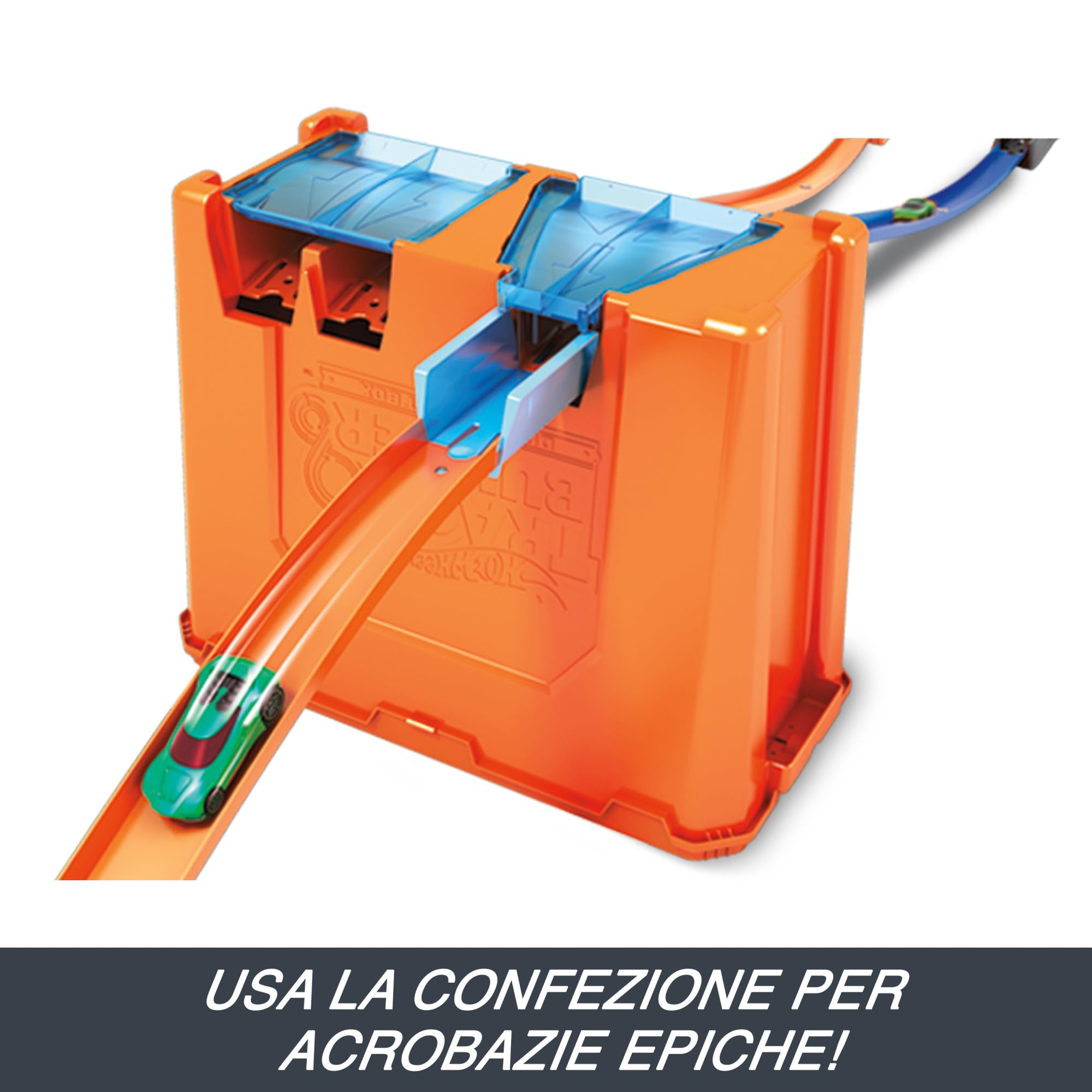 Hot Wheels Track Builder il Set delle Acrobazie Deluxe, Playset con Componenti Pista Assortiti, Giocattolo per Bambini 4+ Anni, GGP93