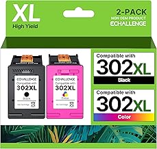 ECHALLENGE 302 XL für HP 302 druckerpatronen Multipack 302XL patrone für HP Envy 4525 4520 4522 4527 4524 DeskJet 3630 3636 3638 3639 OfficeJet 3830 3831 3833 (1Schwarz 1Farbe,2-Pack) tintenpatronen