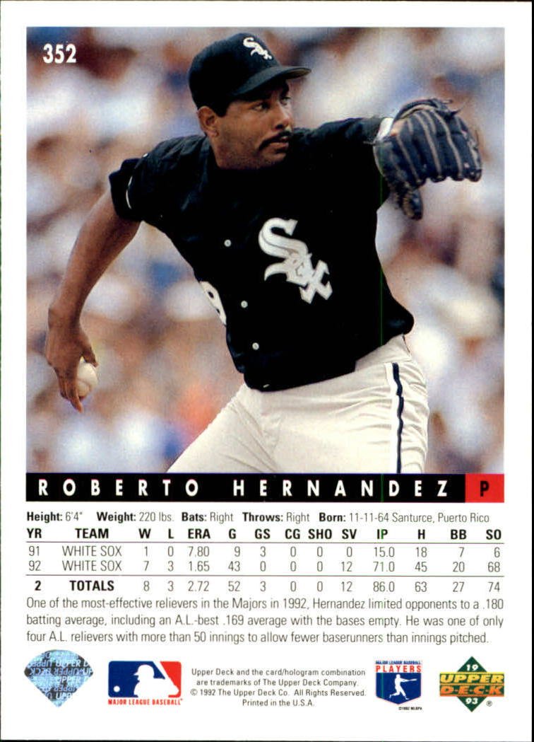 Amazon.com: 1993 Upper Deck Baseball Card #352 Roberto Hernandez
