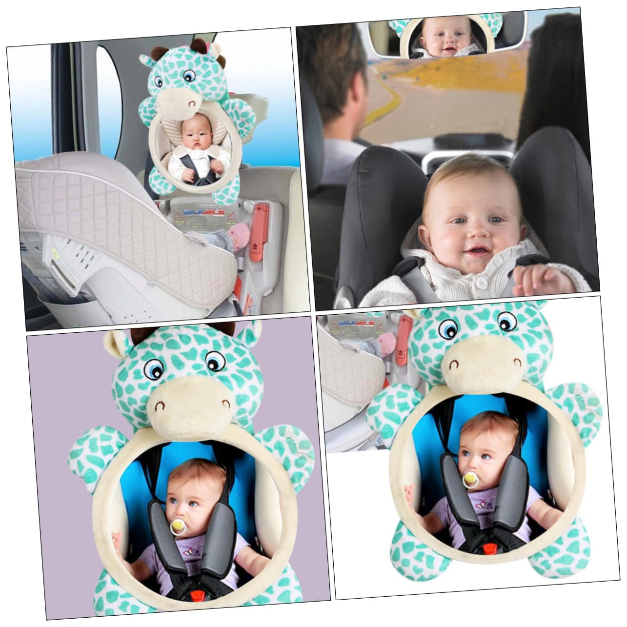 SUPVOX 3 Piezas Espejo De Seguridad Para Bebés Espejo De Retrovisor De Coche Infantil s De a La Vista s De Seguridad Para Bebés Green Felpa
