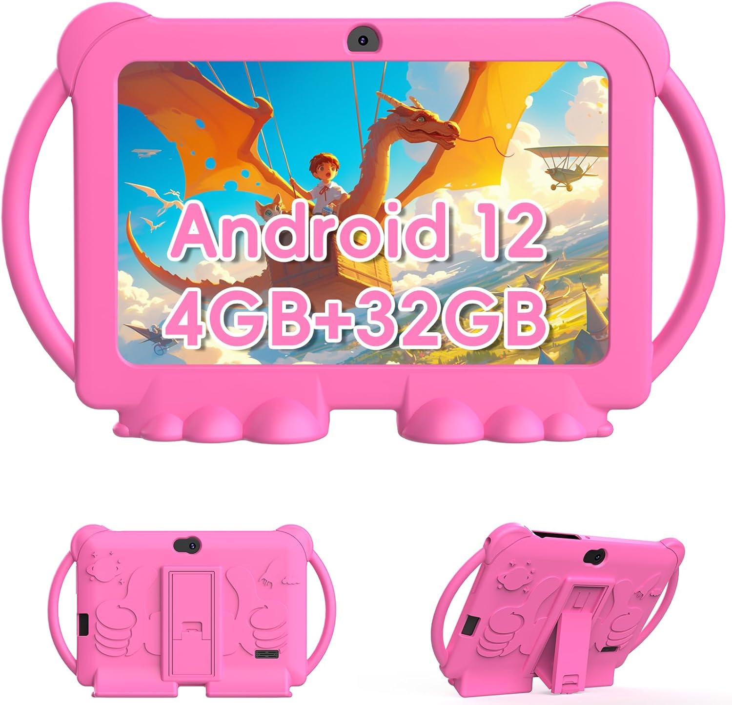 2024 Kids Tablet, 7 inch Android 12 Tablet for Kids, 4GB+32GB ROM+1TB Expand Quad-Core Toddler Tablet with Shockproof Case, BT, WiFi, Parental Control, 2MP+5MP Dual Camera, Games(Pink) 2024 Kids Tablet, 7 inch Android 12 Tablet for Kids, 4GB+32GB ROM+1TB Expand Quad-Core Toddler Tablet with Shockproof Case, BT, WiFi, Parental Control, 2MP+5MP Dual Camera, Games(Pink)
