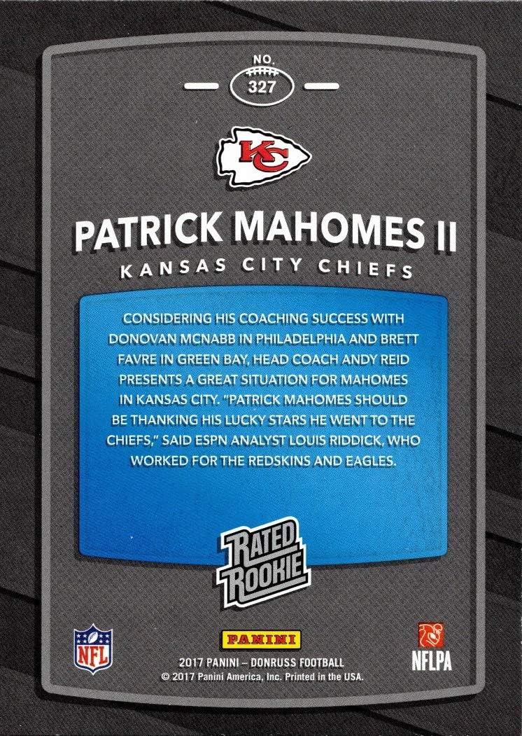 2017 Panini Donruss Football #327 Patrick Mahomes Rookie Card - Rated Rookie