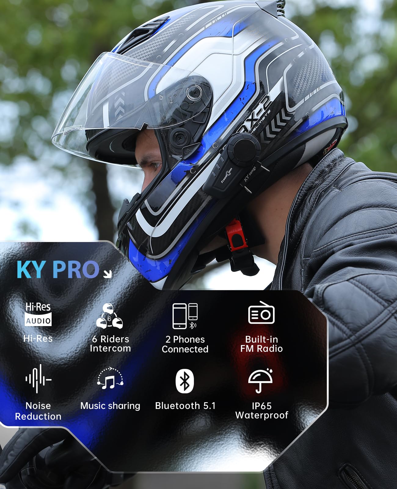 KY PRO Motorcycle Helmet Bluetooth Headset Review - Dettaglio