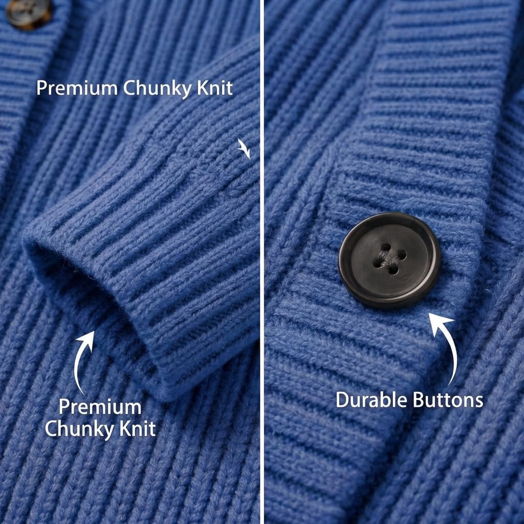 LIGHT DOT Women's Winter Cardigan Sweater Chunky Long Sleeve Button Front Knit Coat with Pocket - Image 4