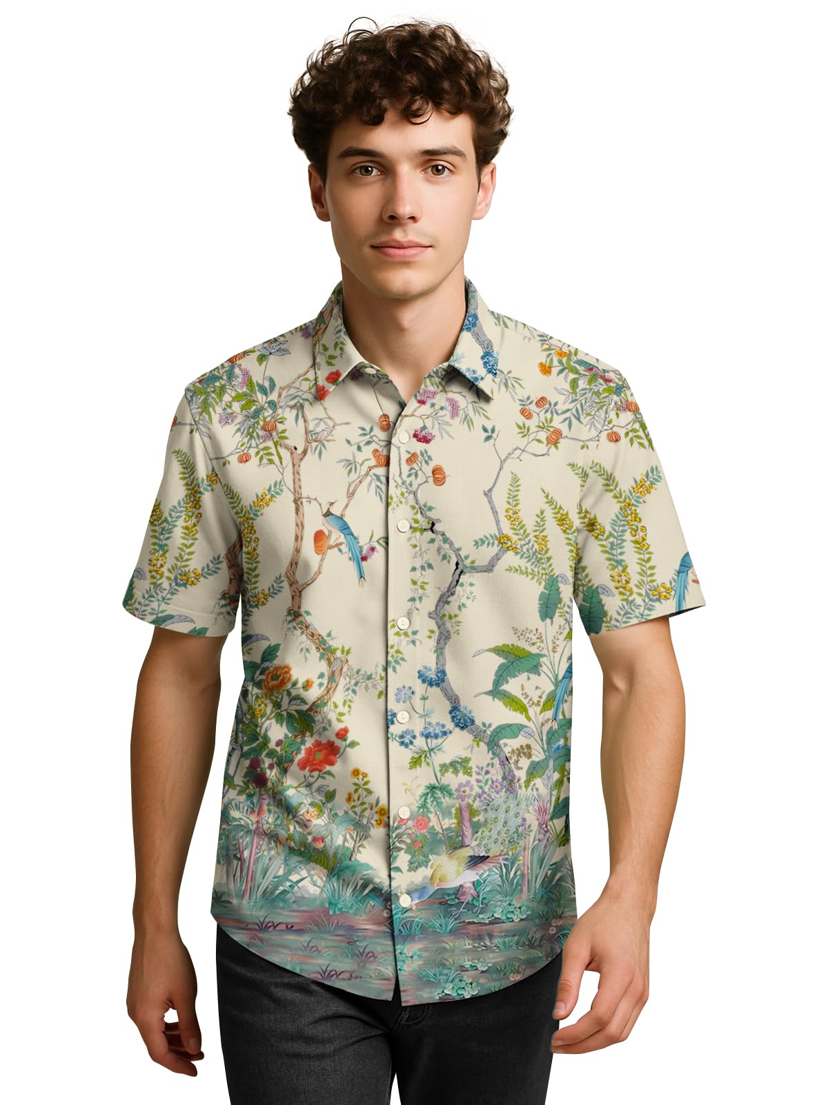 bullmer Trendy Regular Fit Cotton Blend Printed Casual Half Sleeve Shirt for Men | Stylish Mens Casual Shirts | Shirts for Men-picture-54