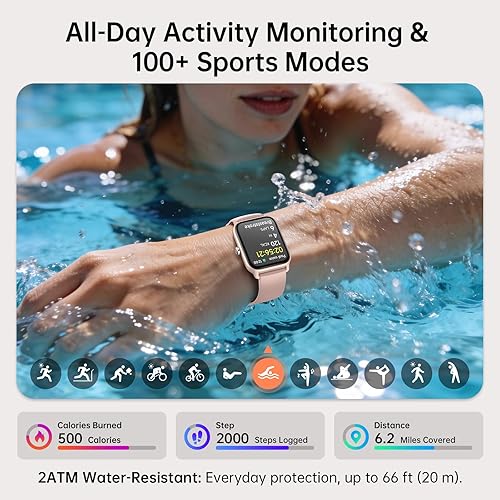 Miniatura 4 de Tensky Reloj inteligente para mujer, pantalla táctil HD de 1.85 pulgadas, reloj inteligente para Android/iPhone/Samsung/(llamada Bluetooth), Alexa