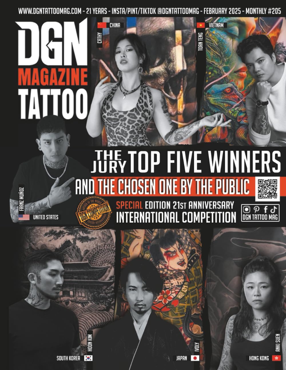 DGN Tattoo Magazine - #205: Top Five Winners of the DGN Tattoo Magazine International Competition – 21st Anniversary - The internationally renowned ... Booth, Jesse Smith, Victoria Lee, and Shi Ryu
