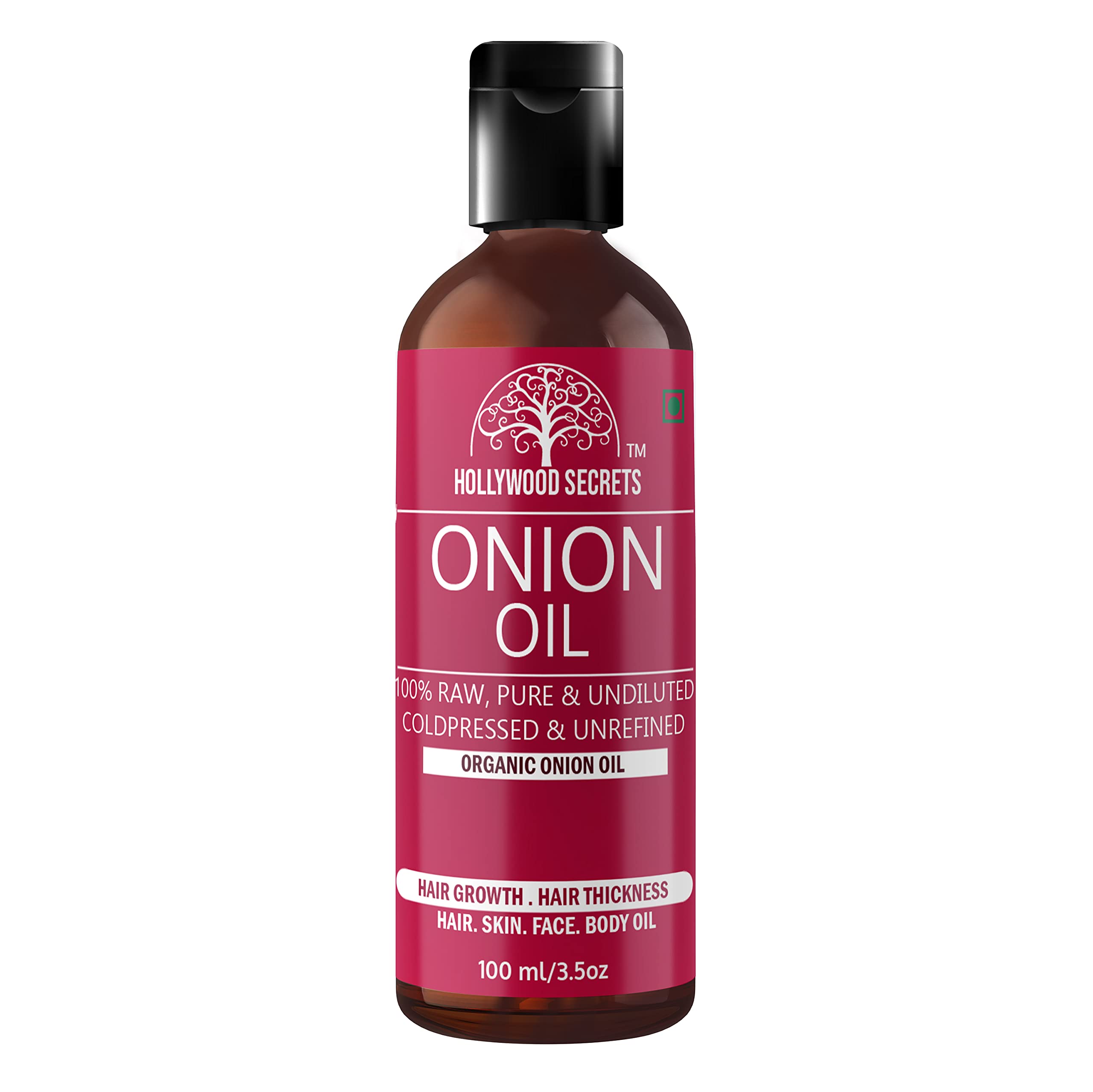 Hollywood Secrets Organic Pure Onion Oil Hair Growth Anti-Hair Fall Beard Growth100 ml