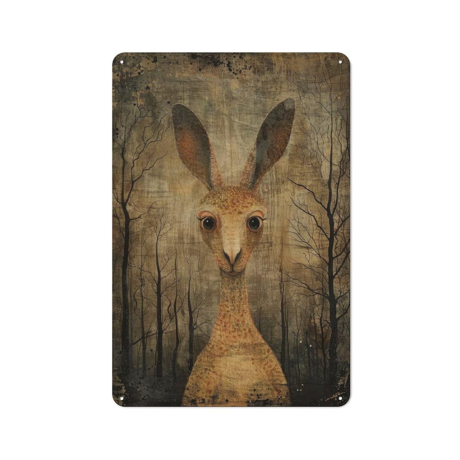 Junmoney Wild Kangaroo Vintage Metal Sign 30X20cm For Café Or Restaurant, Suited To Restaurant Decor Fans