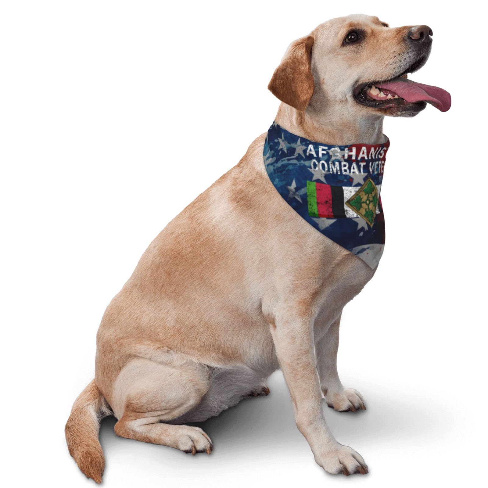 4th Infantry Division Afghanistan Combat Veteran Dog Scarf Pet Bandana Cat Pet Bibs