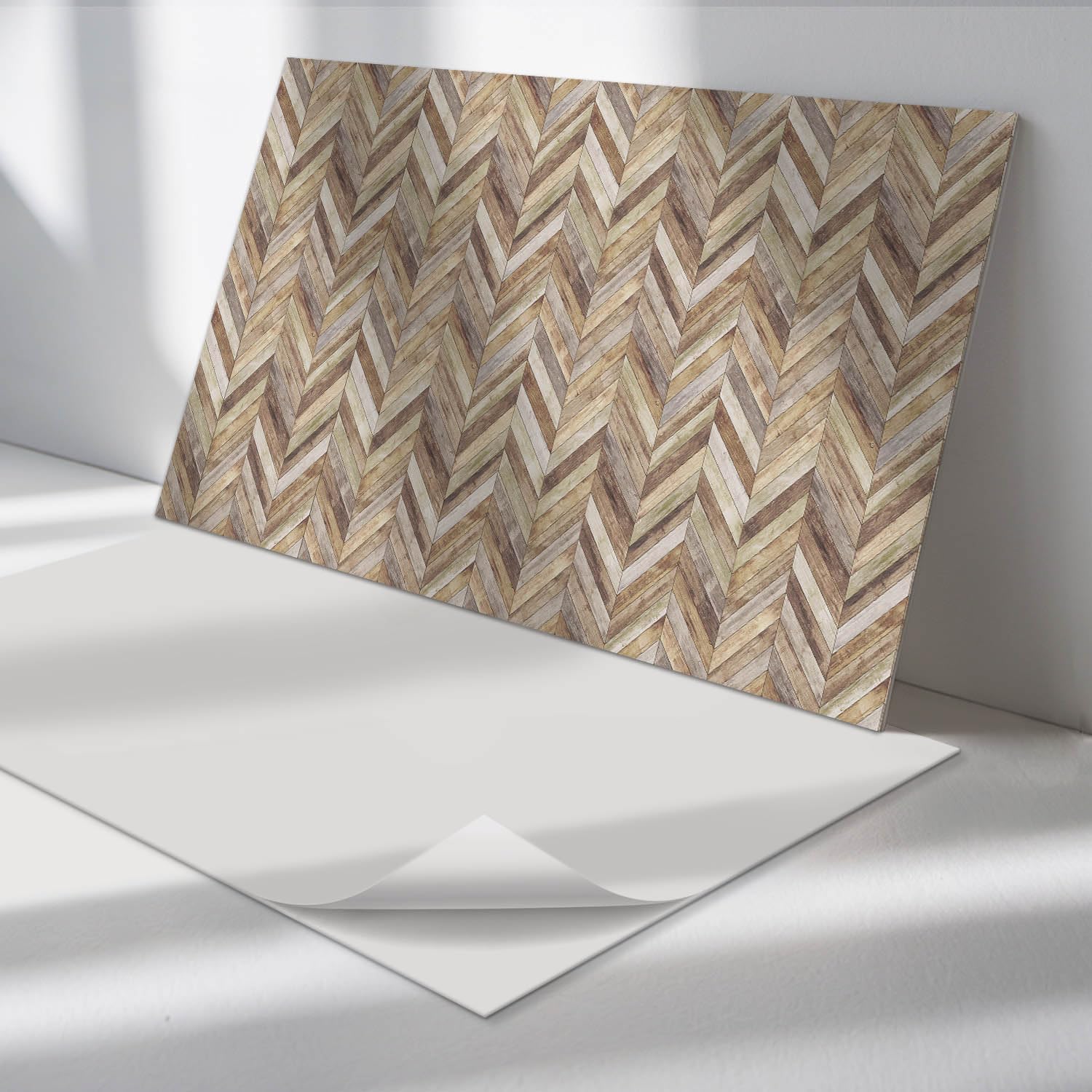 Panneaux décoratifs 40x20 cm autocollants avec revêtement mural étanche effet bois