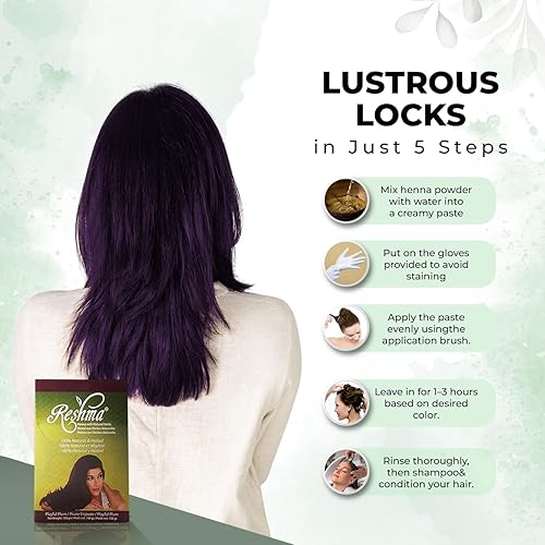 Miniatura 3 de Reshma Beauty Tinte clásico de henna para el cabello, 100 % natural, para cabello suave y brillante, color de cabello de henna, cobertura de canas,