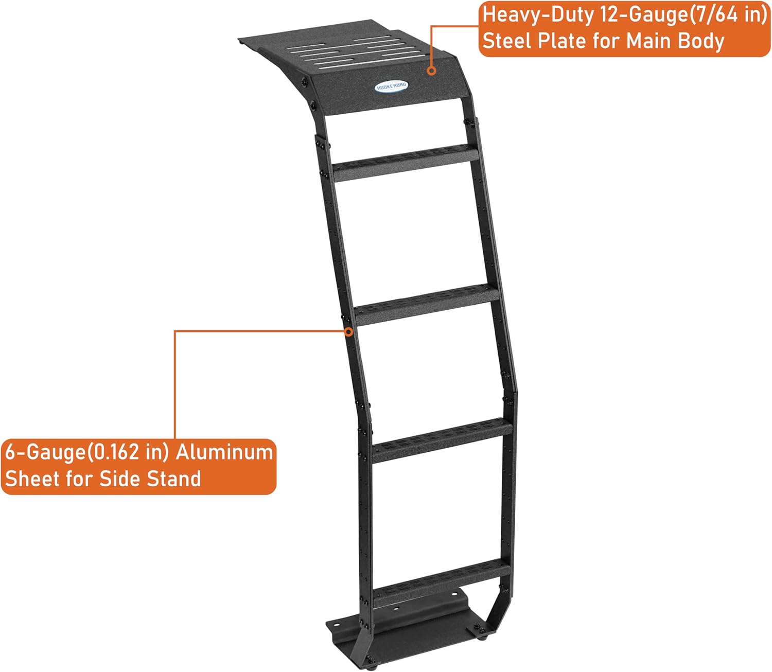 u-Box 4Runner Ladder Rack Rear Hatch Ladder Roof Tailgate Step w/Anti-Slip Rubber Pads for 2010-2024 Toyota 4Runner 5th Gen - 4-Step