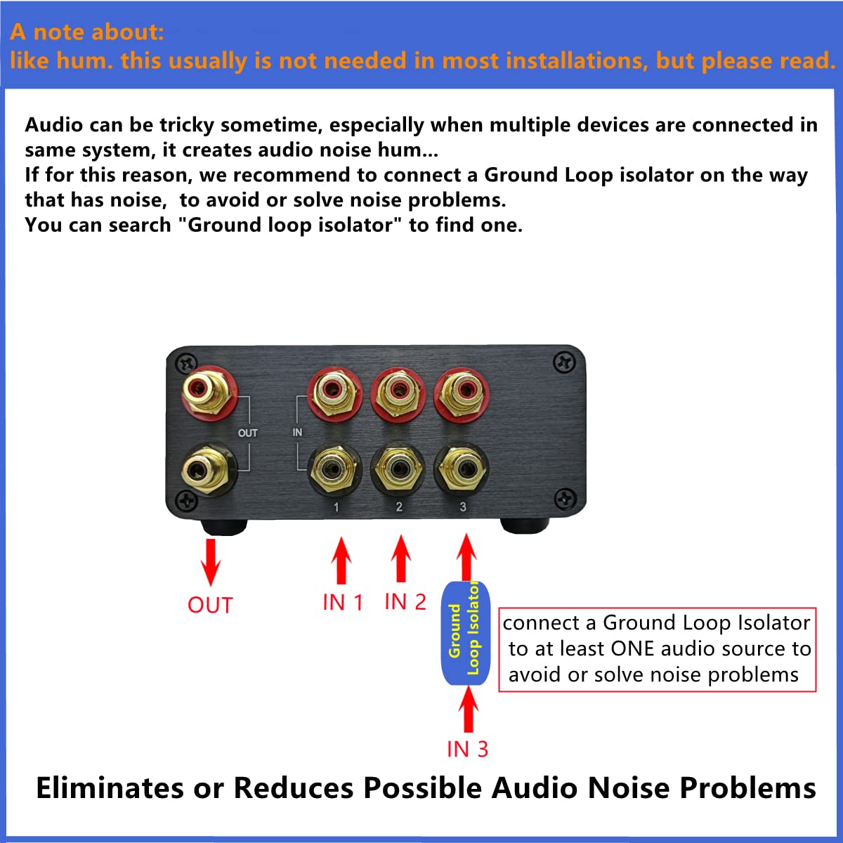 Caja de interruptor RCA 3 en 1 de alta calidad, selector de fuente de señal estéreo pasiva, caja divisora de conmutador de audio