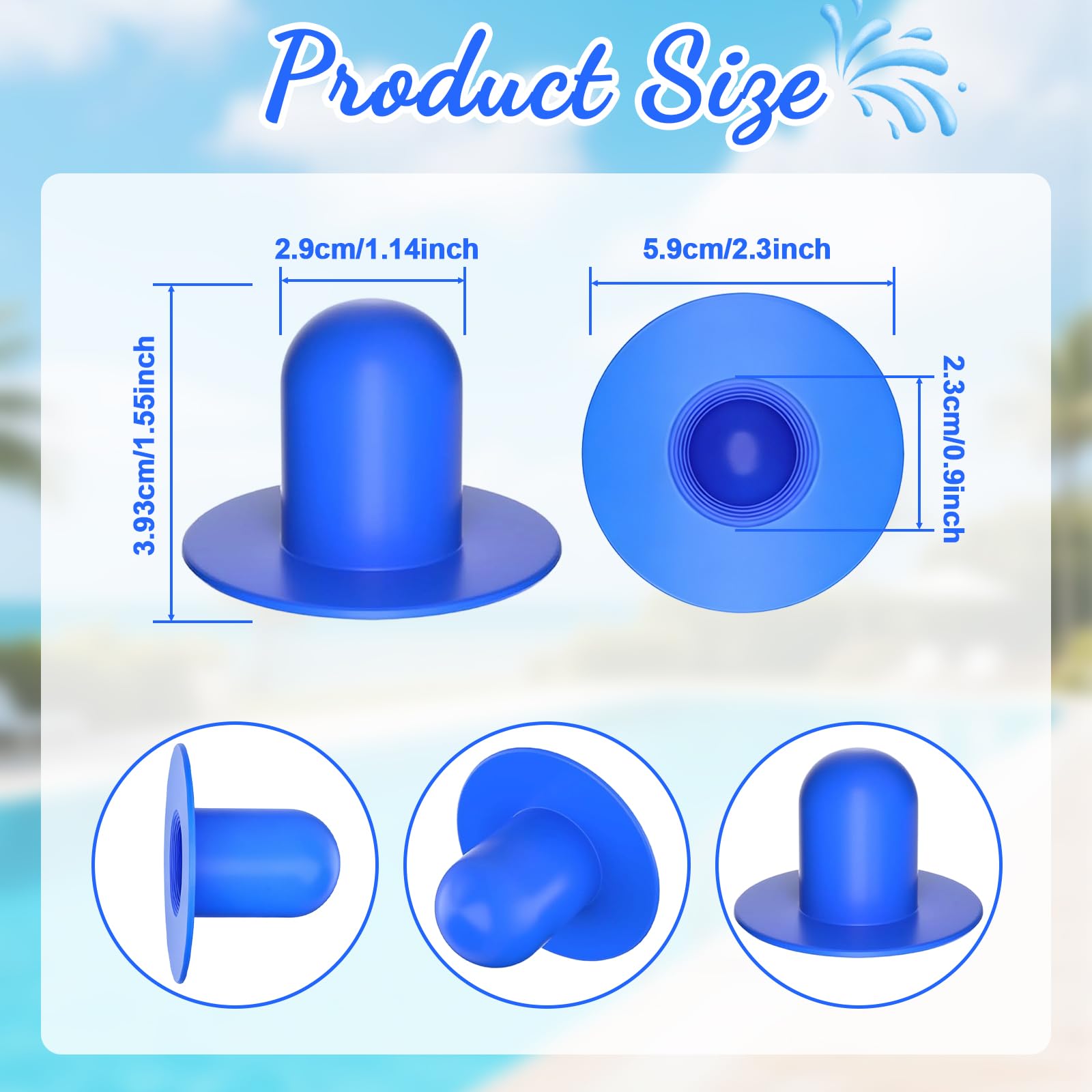 Bouchons de Piscine Hors Sol, 4PCS Bouchon Trou Crépine Pompe Filtre