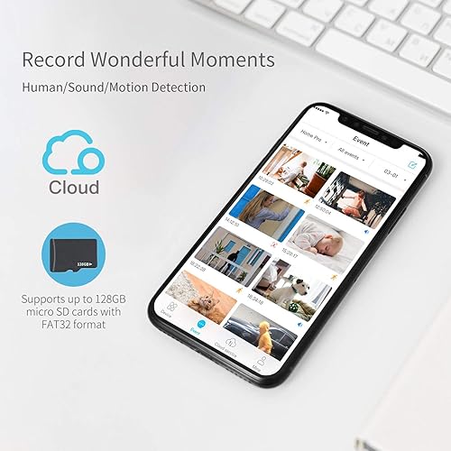 Miniatura 5 de blurams Dome Pro, cámara de seguridad de 1080p con sirena  Sistema de vigilancia PTZ con reconocimiento facial, detección de sonido humanosonido,