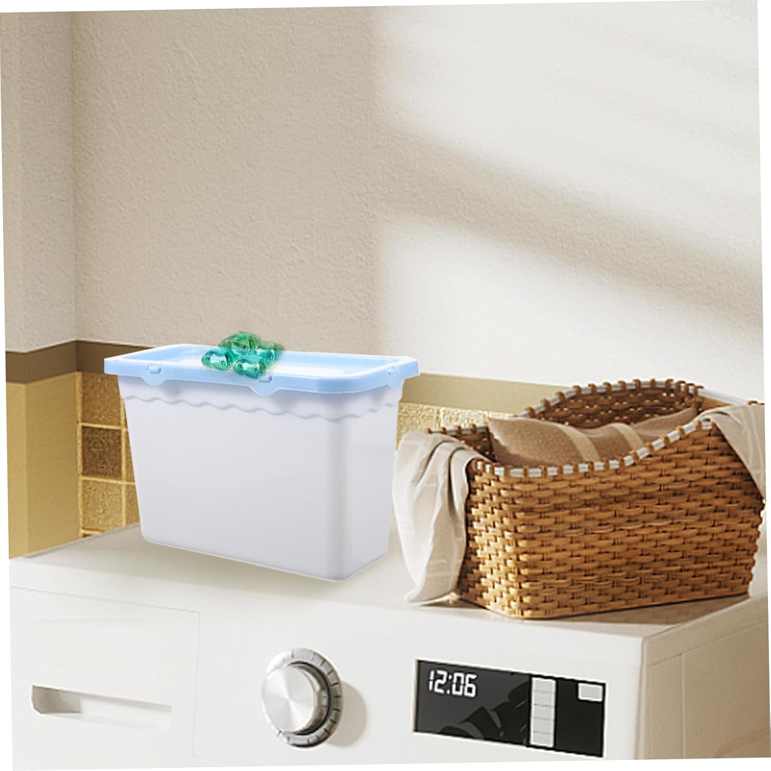 GARVALON 6pcs Laundry Beads Storage Container Canister for Clothes Washing Powder Capacity Box with Smooth Edges for Organizing Laundry Supplies