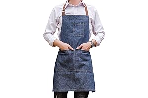 Durable Multi-Pocket Denim Apron for Men and Women in Woodworking