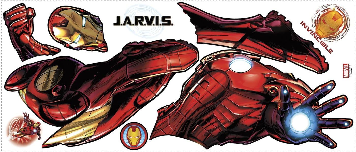 RoomMates RMK3172GM Marvel Iron Man Giant Peel and Stick Wall Decals with Glow
