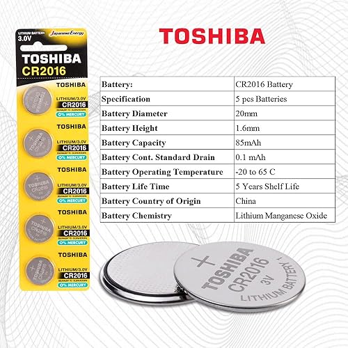 Miniatura 9 de Toshiba CR2016 - Paquete de ampolla resistente a los niños (6 baterías)