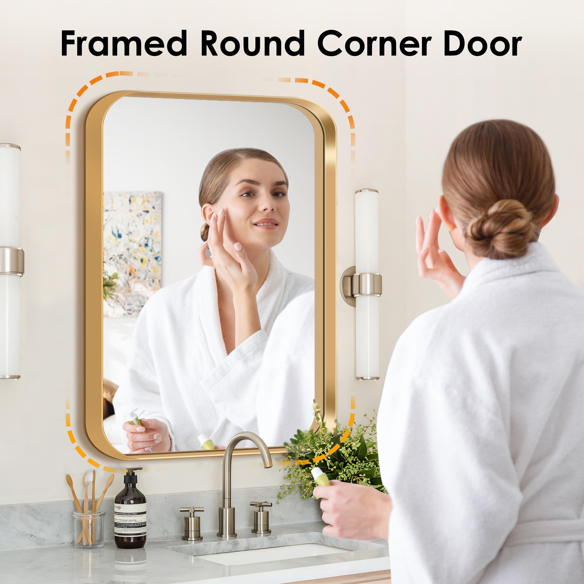 Amazon.com: SDHYL Gold Medicine Cabinet Mirror with 2 Storage