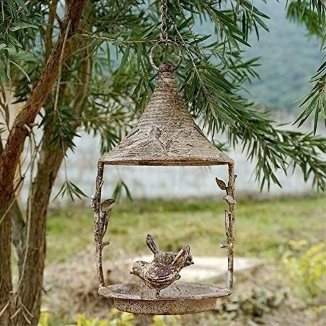 Karmnik dla Dzikich Ptaków Bird Feeder Dziki Karmnik Dla Ptaków Metalowy Wiszący Ogrodowych Dekoracji Zewnętrznych Wróbli