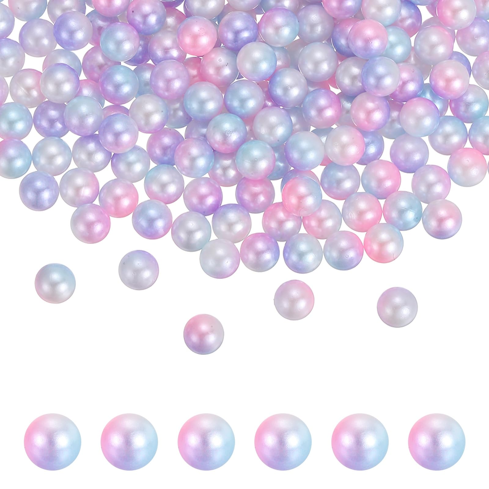 sourcing map 500Pcs Pearls No Holes, 8mm ABS Round Faux Pearl Beads Vase Fillers for Crafting DIY Jewelry Making Filling Home Party Decorations Wedding Centerpieces, Pink