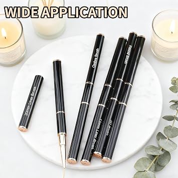 5Pcs Professional Double-Ended Nail Art Brush Set - Fine Liner Painting Tools Complete Nail Design Kit with Detail Brushes.