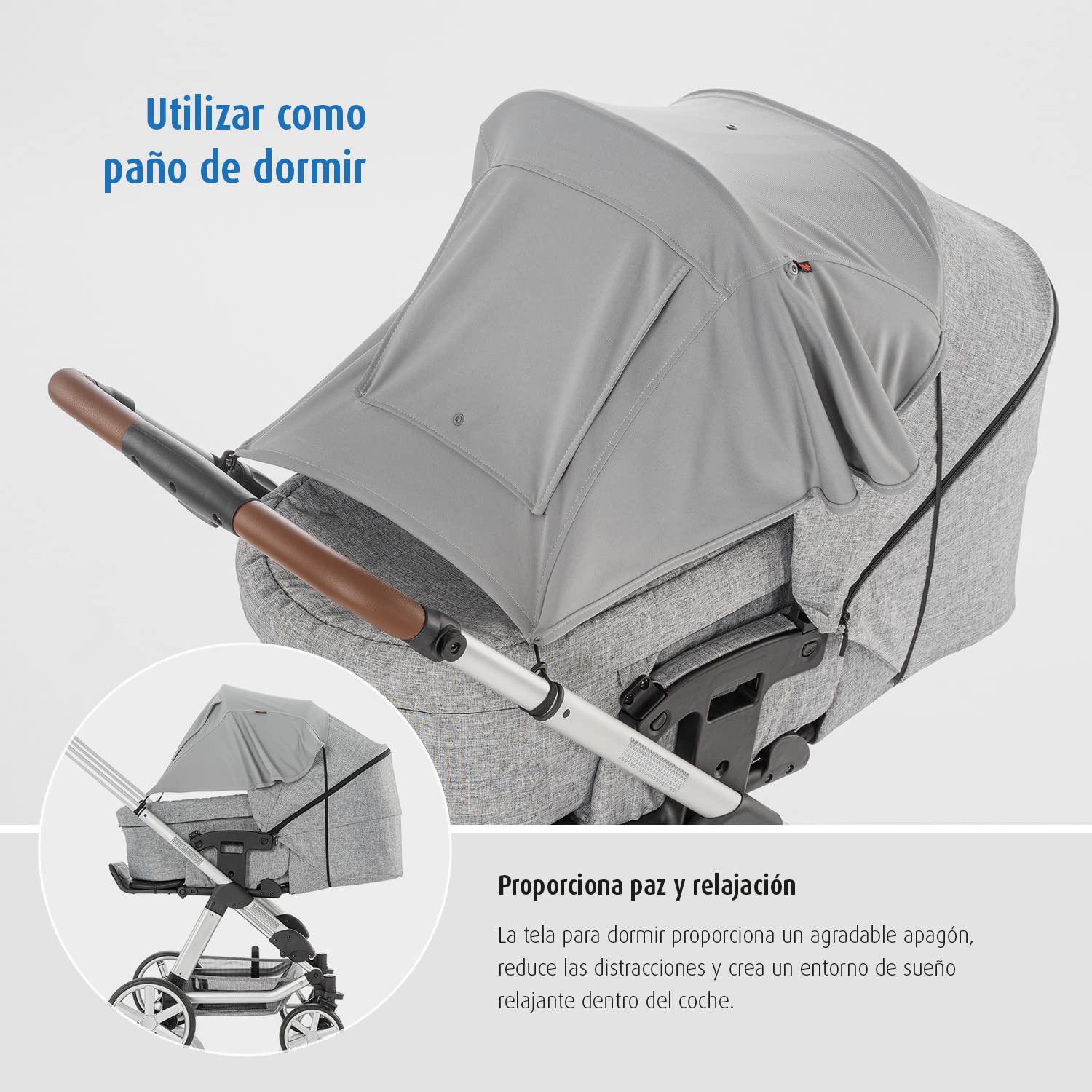 reer ShineSafe - Toldo y paño para cochecito de bebé, color gris