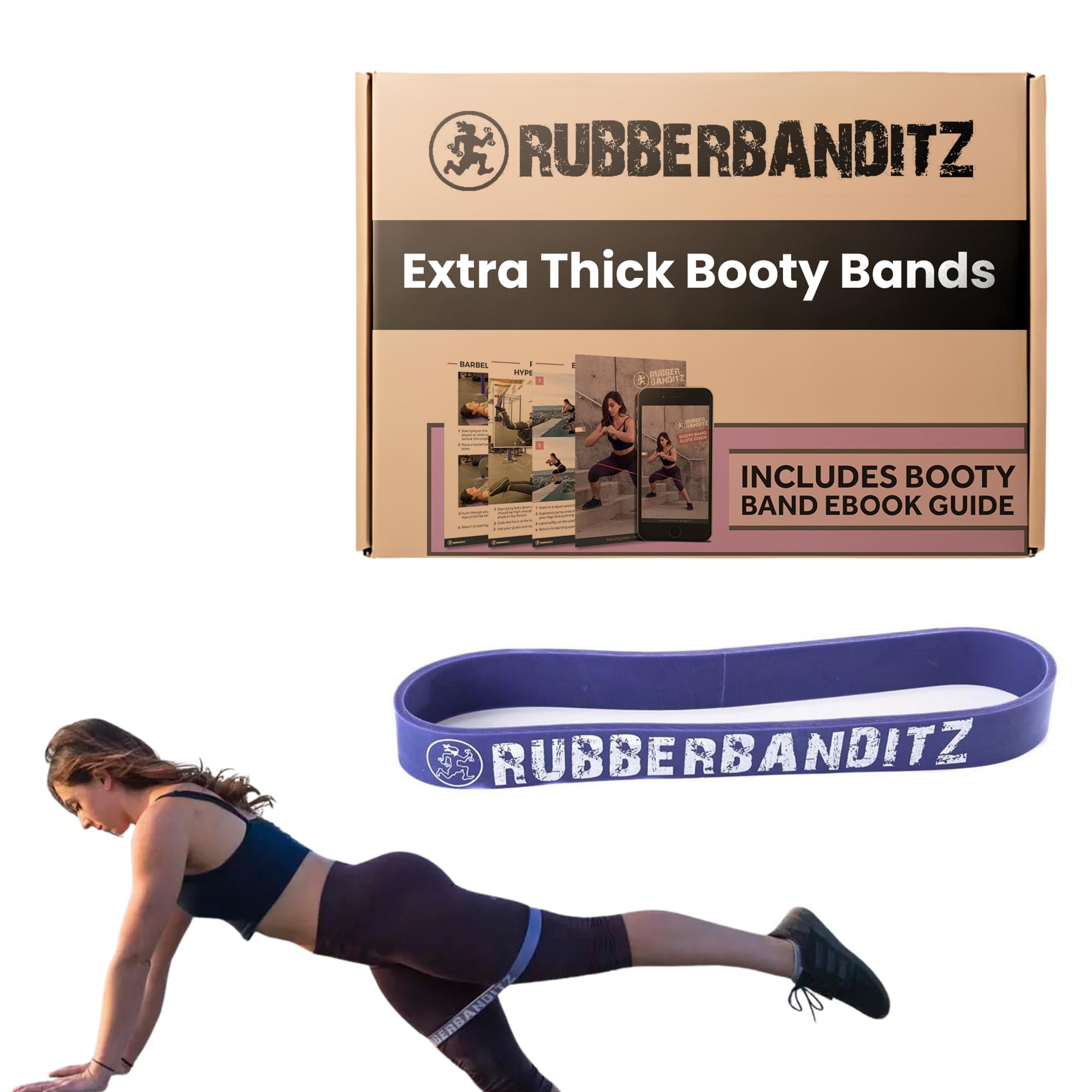 RubberBanditz RB 30,5 cm wytrzymała opaska rehabilitacyjna - #4 fioletowa - odporność 18-36 kg