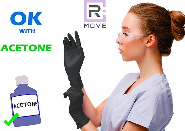 R MOVE 200 gants en nitrile jetables noirs taille M, non poudrés, sans latex, hypoallergéniques, pour esthéticiennes, tatoueurs, usage médical et manipulation des aliments (Taille M) - 4