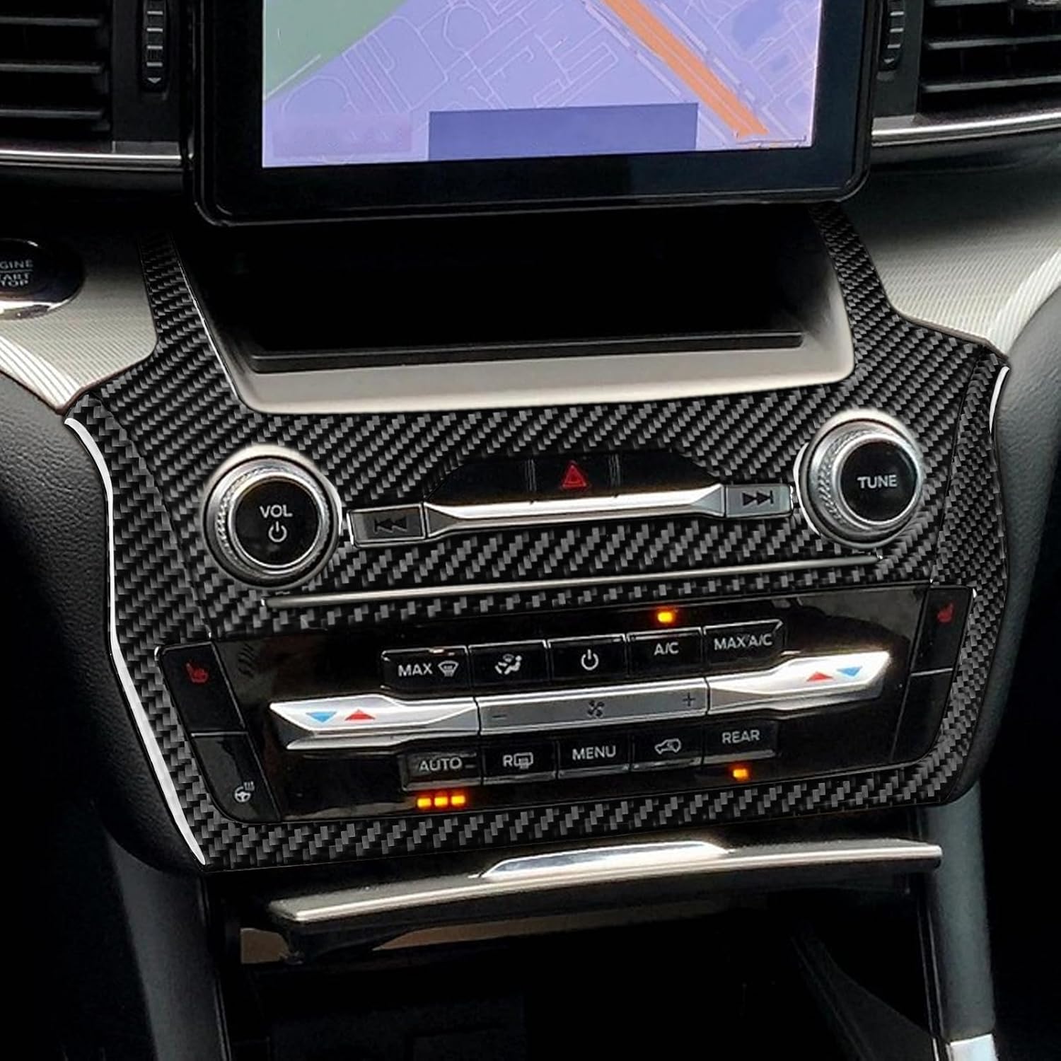 NVCNX Real Premium Carbon Fiber for Ford Explorer Accessories 2020-2024 2021 2022 2023 XLT/Limited/ST/Platinum/Timberline/ST-Line/Base/King Ranch Car Dash Panel Cover Interior Trim Sticker Decal 2PCs