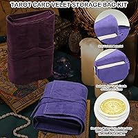 Vista 4 de El kit de 3 piezas de bolsa de tarot contiene caja de almacenamiento de cartas de tarot de terciopelo y moneda para tomar decisiones, bolsas de tela