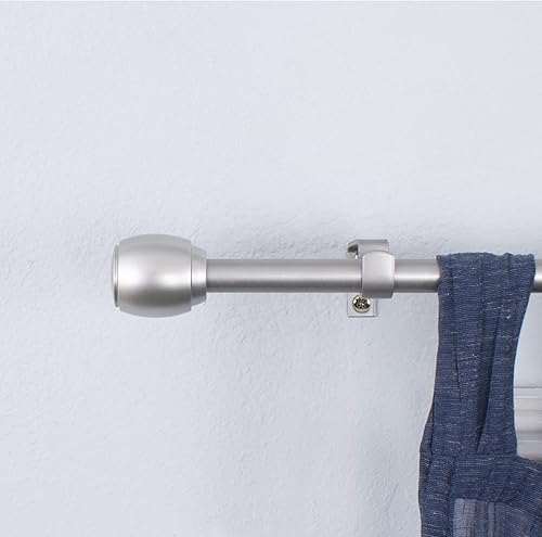 Miniatura 2 de Decopolitan 30890-SL28 - Juego de barras de cortina con tapa, 28 a 48 pulgadas, color plateado