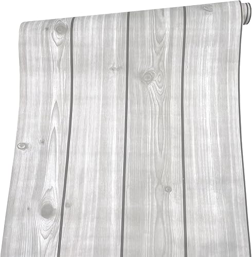 Miniatura 2 de SimpleLife4U Papel de grano de madera gris para muebles para encimera, autoadhesivo, revestimiento de estantes, etiqueta para puerta, 17.7 pulgadas