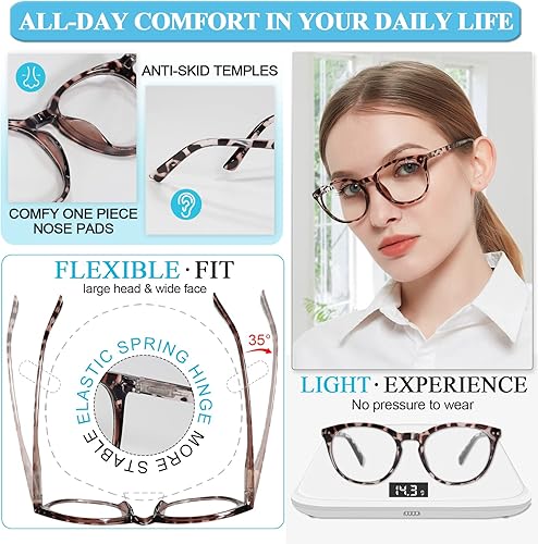 Miniatura 100 de MARE AZZURO Womens Reading Glasses Round Readers Female 0 1.0 1.25 1.5 1.75 2.0 2.25 2.5 2.75 3.0 3.5 4.0 5.0 6.0 (Red 250)