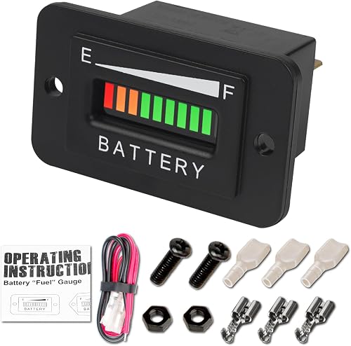 RileyFine Car Battery Tester, Lead Acid Battery Voltage Indicator Gauge of Charg