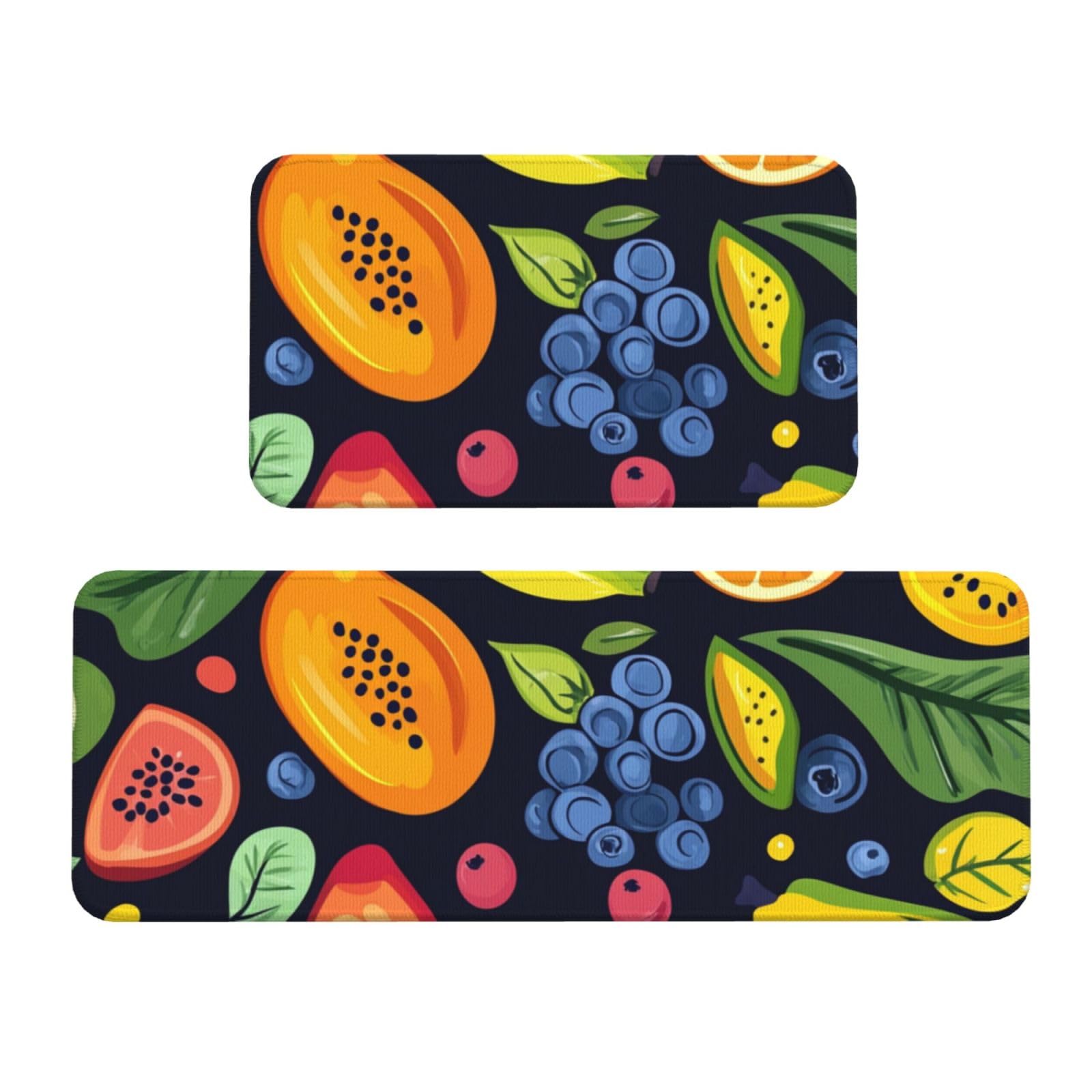 Tapetes de cocina para el suelo con diseño de frutas, alfombras cómodas lavables para hogar