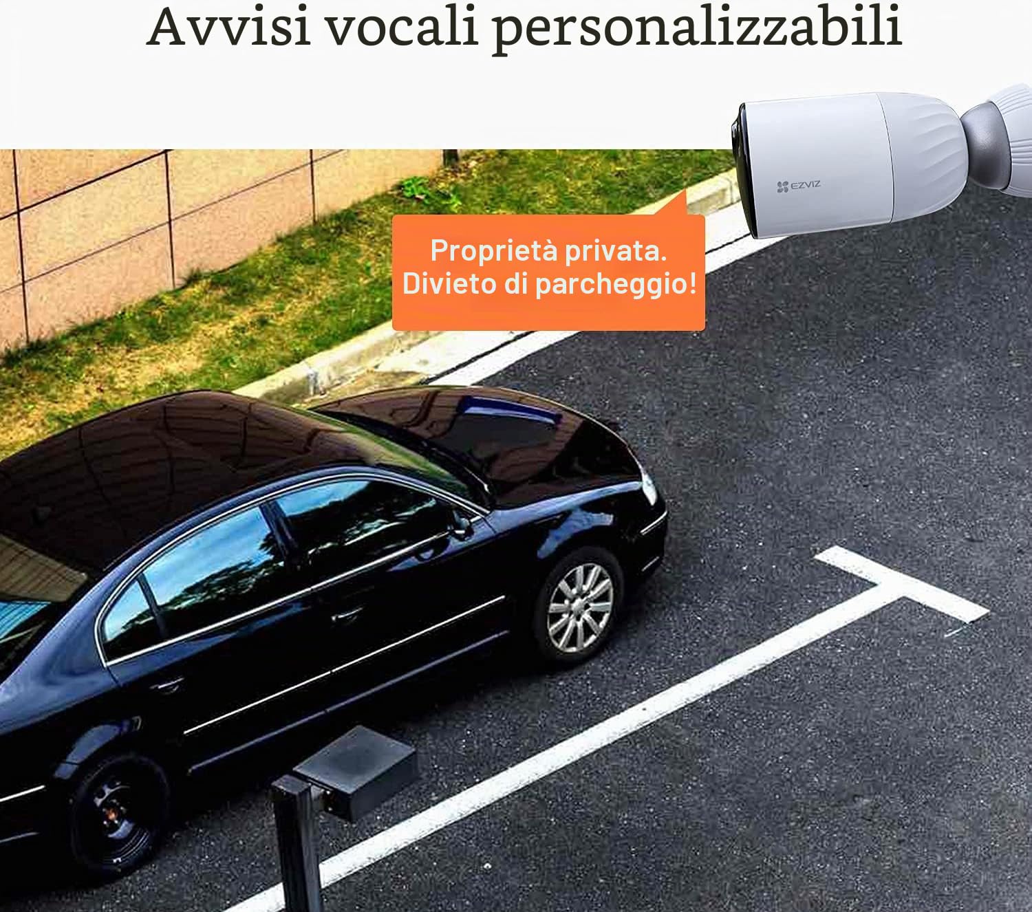 EZVIZ BC1 Telecamere Senza Fili da Esterno 1080p, con Wi-Fi, a Batteria con Durata 365 Giorni, Visione Notturna a Colori, Audio Bidirezionale, Kit da 2 Telecamere con 1 Base, Alexa