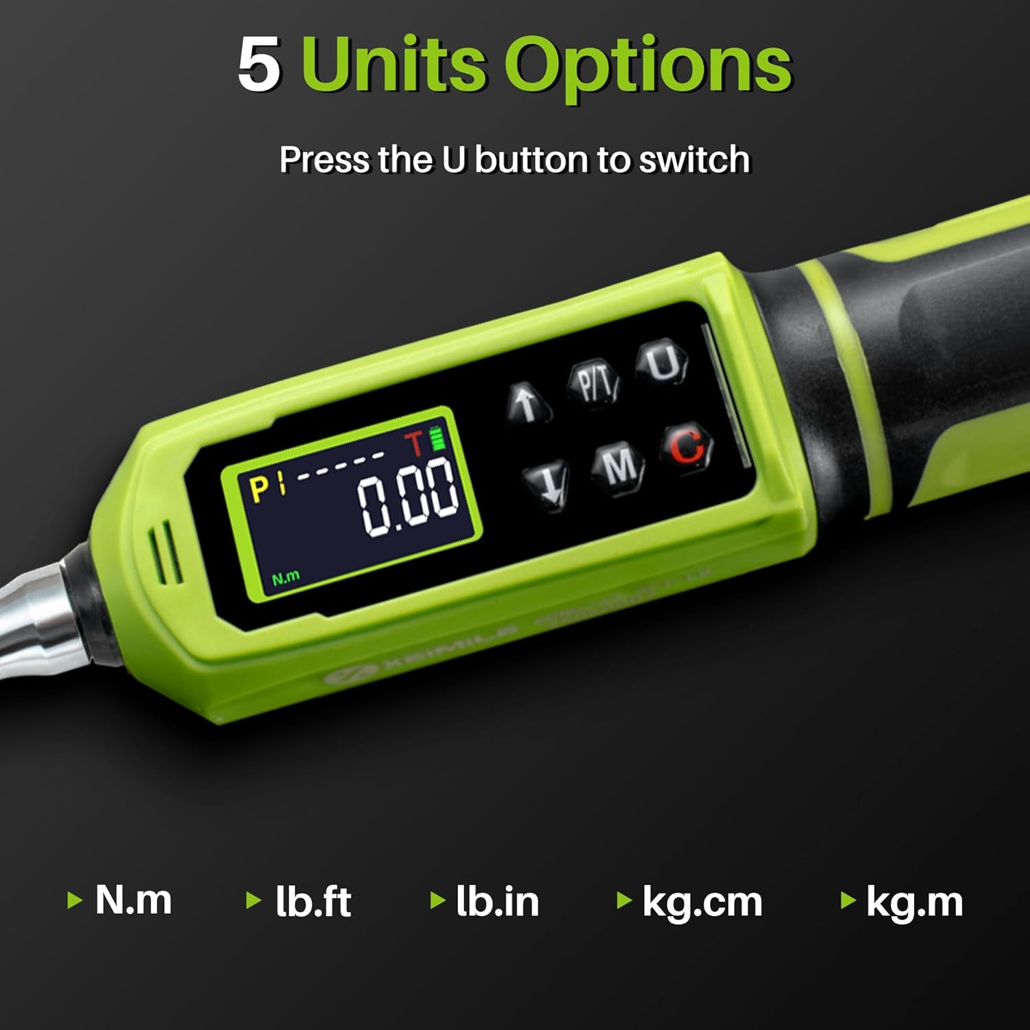 Digital Torque Wrench 1/4" Drive-4-266 In.Lb/0.45-30 N.m, Electric Torque Wrench With Dual Direction Vibration Buzzer LED Indicator,±2% Accuracy Five Units for Bike Motorcycle Car Auto Repair