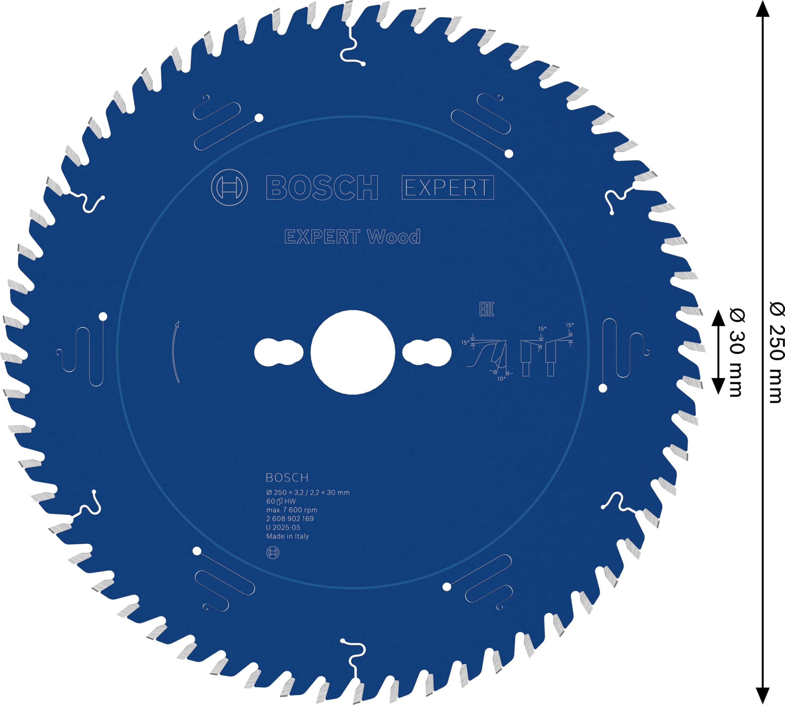 Bosch 1x Tarcza pilarska EXPERT Wood (do Miękkie drewno, Ø mm, Professional Akcesoria Przewodowa stołowa pilarka tarczowa)