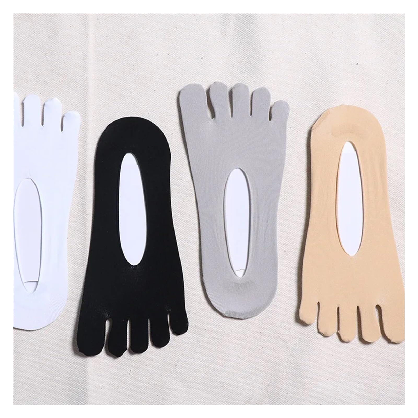 Zestaw skarpetek z palcami, Skarpetki męskie z palcami, 5 szt., EU 40-46, wielokolorowe(5 Pairs White)