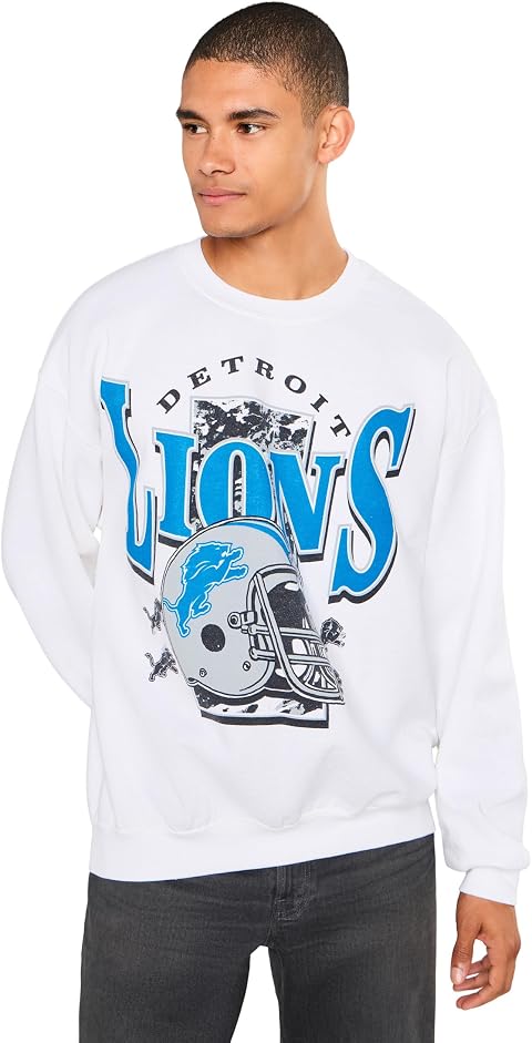Мужской флисовый свитшот Junk Food Clothing NFL Detroit Lions Conversion, цвет: Белый