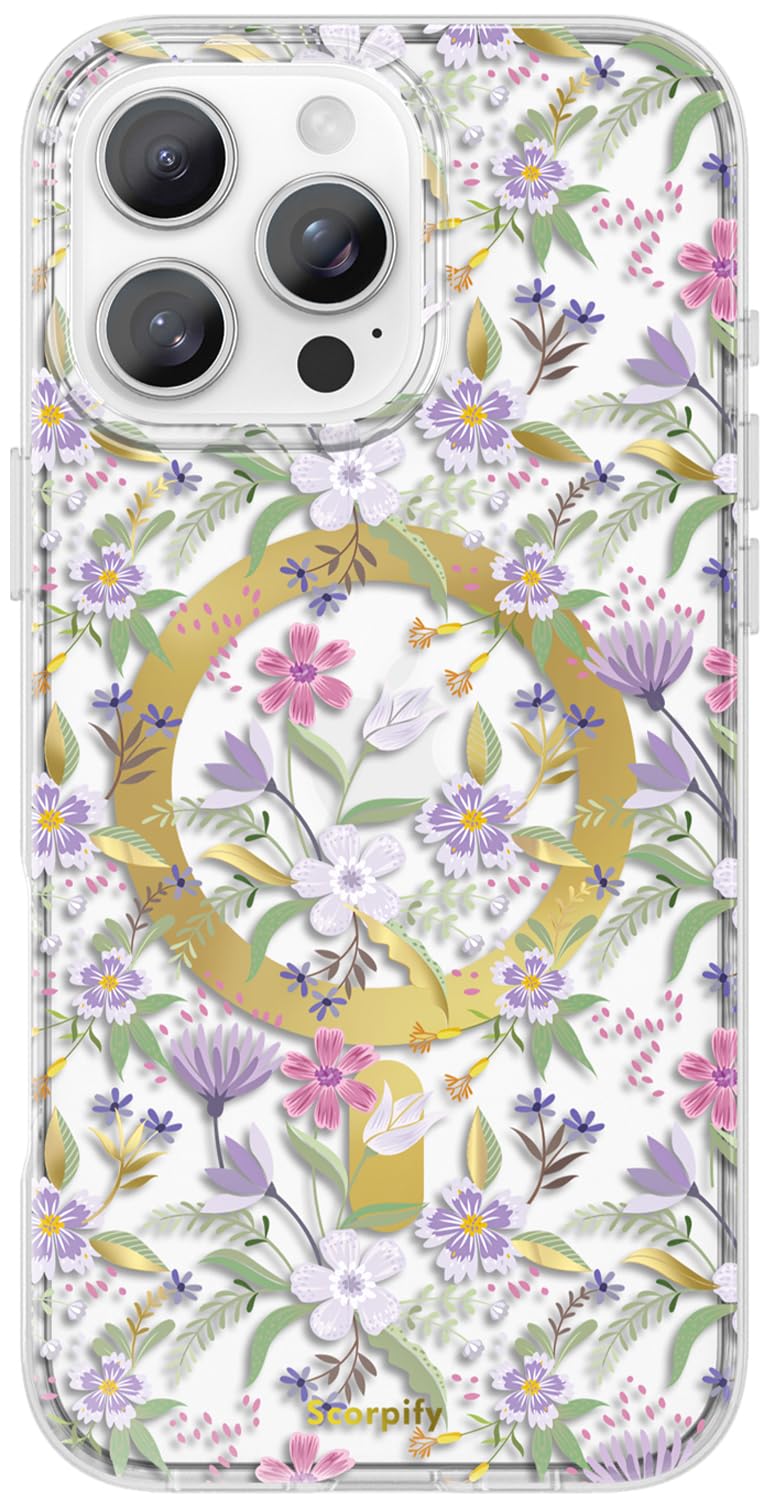 Coque iPhone 16 Pro Max transparente MagSafe fine antichoc motif fleurs - 8