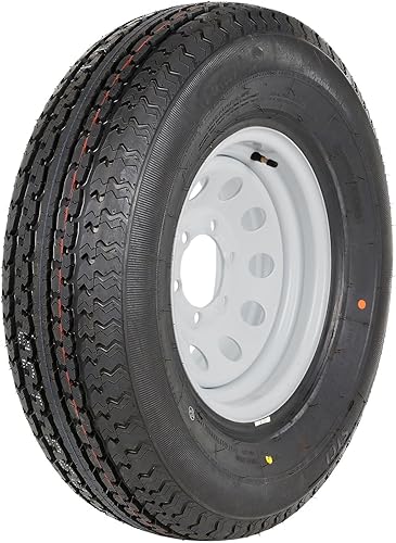1PK Autocessking ST22575R15 - Neumático radial para remolque con rueda blanca de 15 pulgadas, 6 en 5-12 pulgadas, rango de carga E